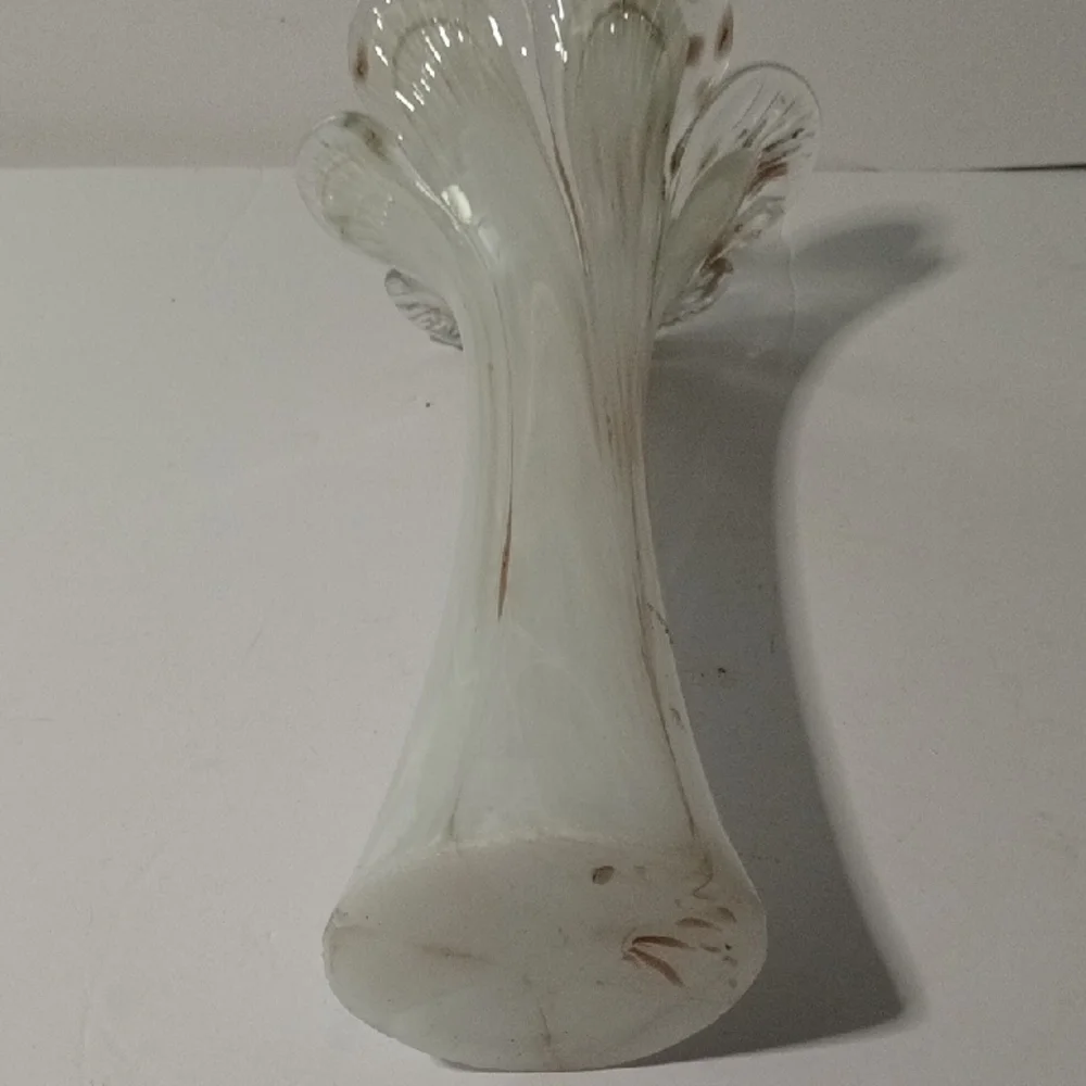 Murano Vintage Swung Glass Vase with Fluted Design